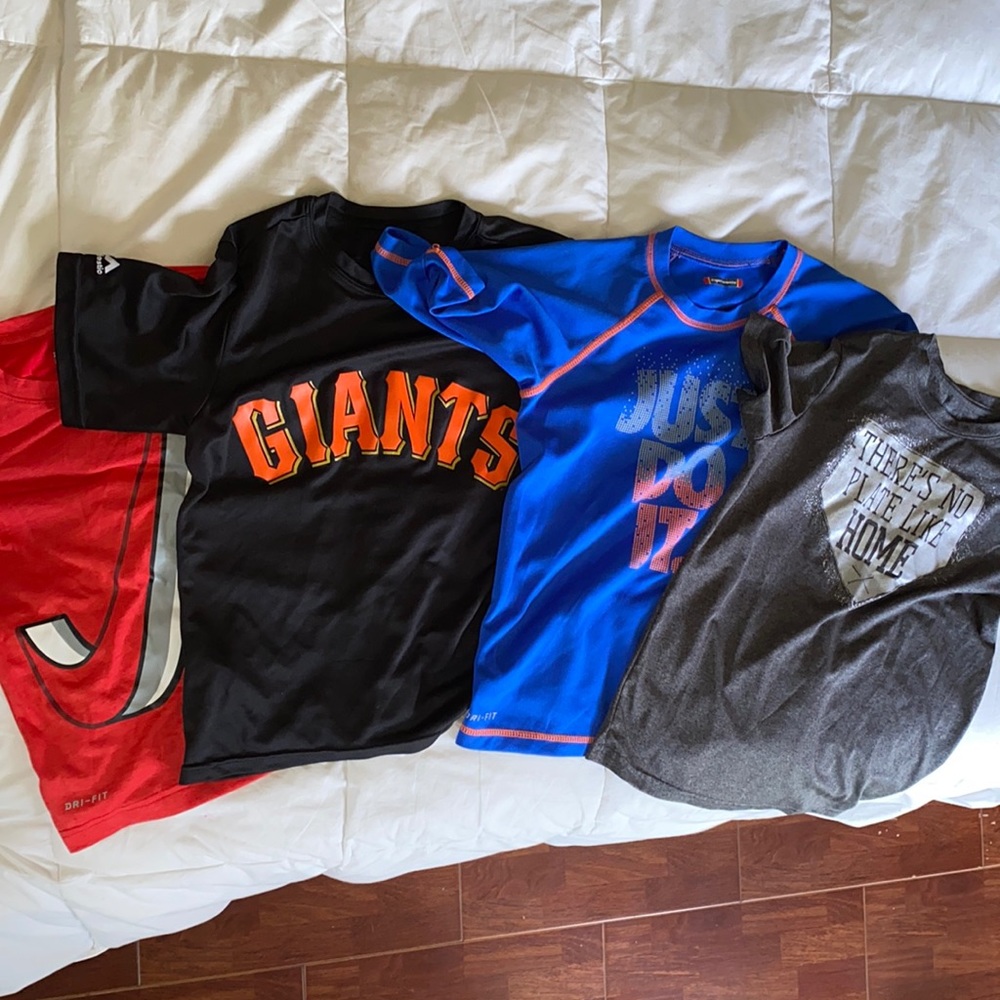 Four sports shirts for boys